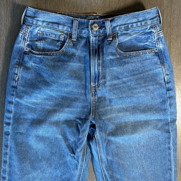 AEO Dark Blue Denim Mom Jeans Pants 2 Long - Picture 4 of 12